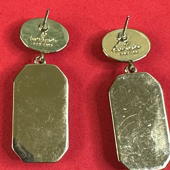 Kate Spade New York Big Green Dangle Earrings Lightweight 2" - Picture 3 of 4